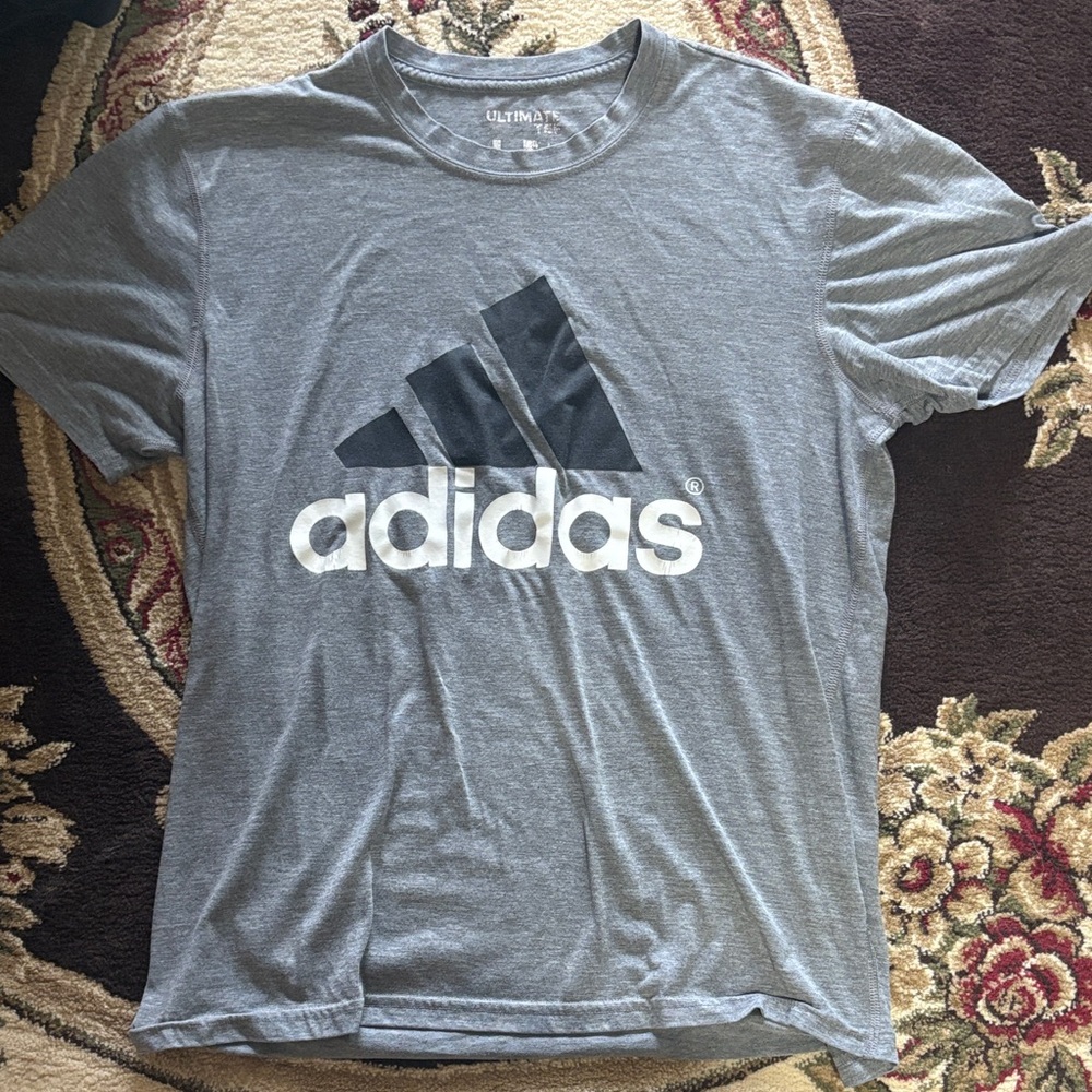 Adidas Men's Heather Gray Logo Tee